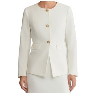 Joie Blazer Off White with Gold Toned Buttons Size XL